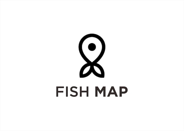 fish location logo design vector illustration