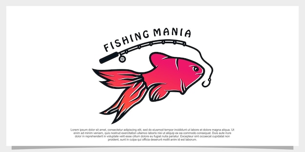 Fish logo design simple concept unique premium vector