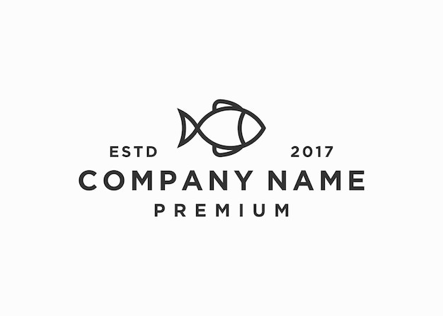 Modello di illustrazione vettoriale di pesce logo design