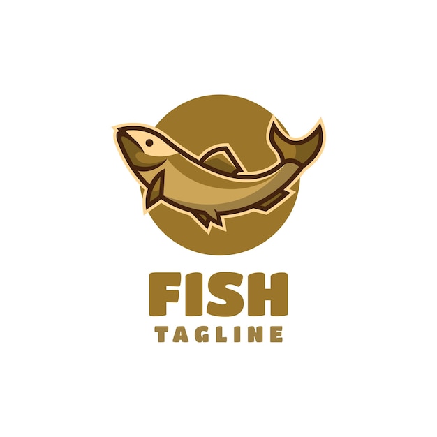 Fish logo design vector mascot illustration