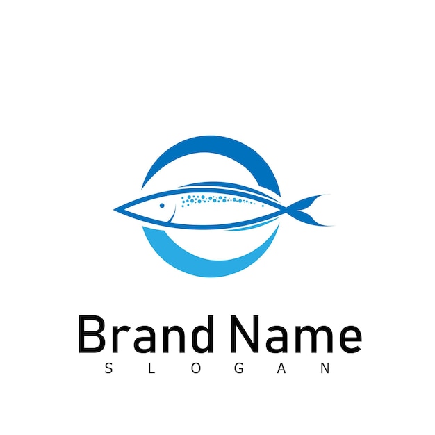 Pesce logo emblema icona creativa design animale