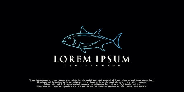 Disegno dell'icona del logo del pesce con il concetto semplice vettore premium
