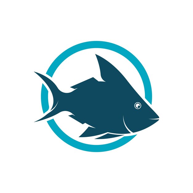 Fish logo icon template creative