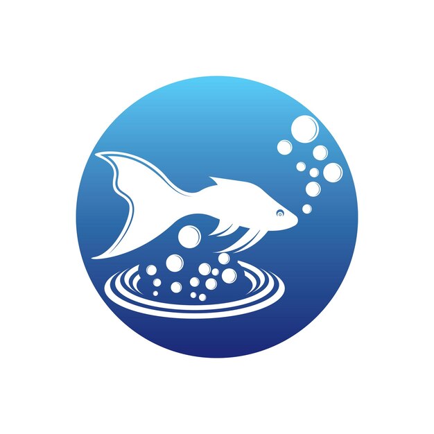 Fish logo icon template creative