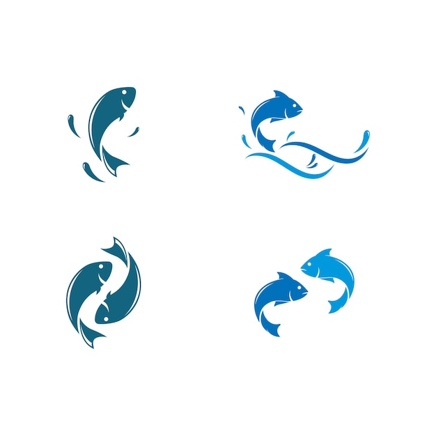 Fish logo template Creative vector symbol of fishing club