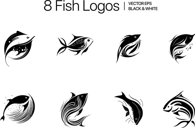 Fish logo template Creative vector symbol of fishing club