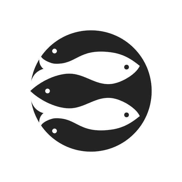 Vettore modello di logo del pesce icona illustrazione identità del marchio illustrazione isolata e piatta grafica vettoriale