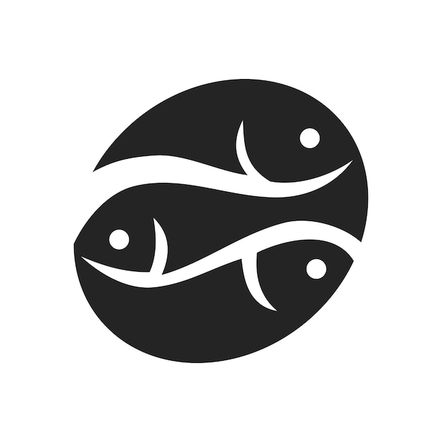 Modello di logo del pesce icona illustrazione identità del marchio illustrazione isolata e piatta grafica vettoriale