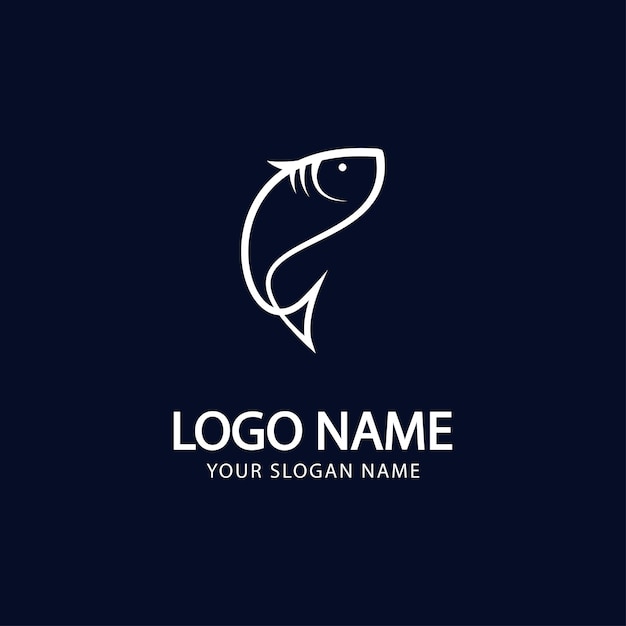 Шаблон логотипа рыбы простой дизайн логотипа рыбы для компании или ресторана