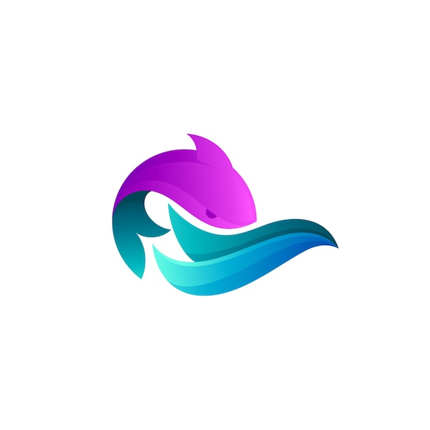 Fish logo and water wave design Marine life logo