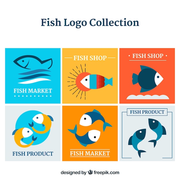 Fish logos collection for companies branding