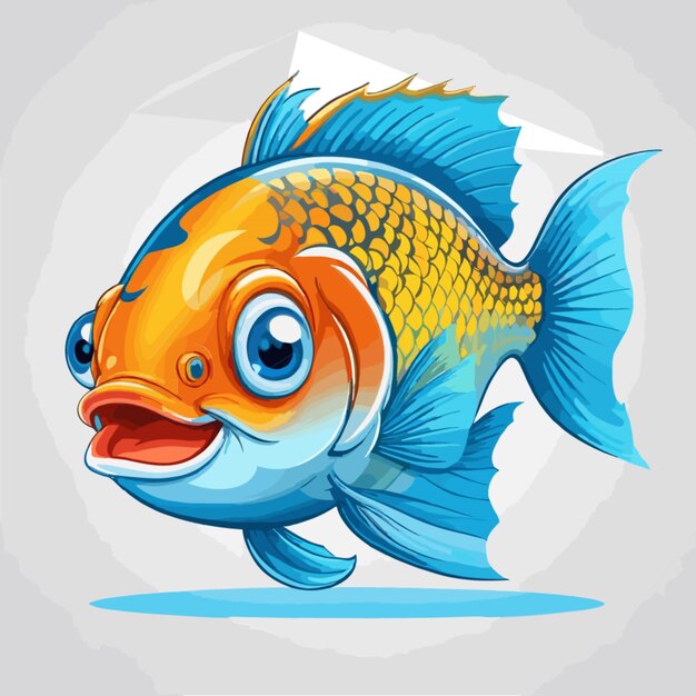 Fish mascot vector on a white background