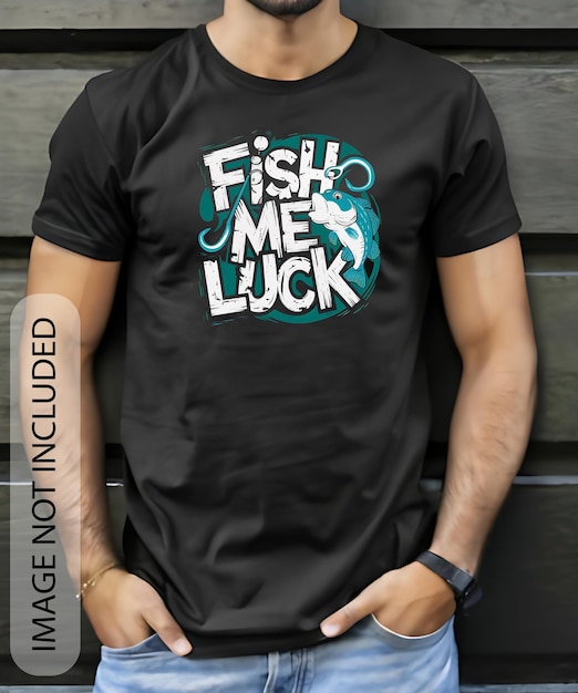 Шаблон дизайна футболки " Рыба мне удачи "