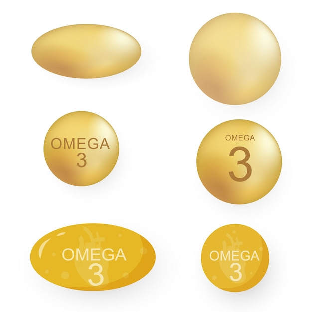 Fish oil bottle pill capsule softgel nutrition omega 3 composition vitamin deficiency pill vector