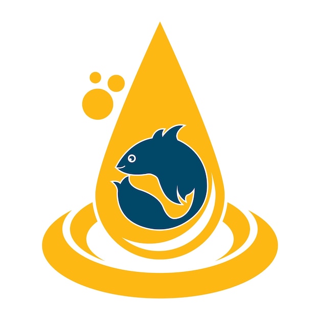 魚油のアイコンのロゴイラスト デザイン テンプレート ベクトル