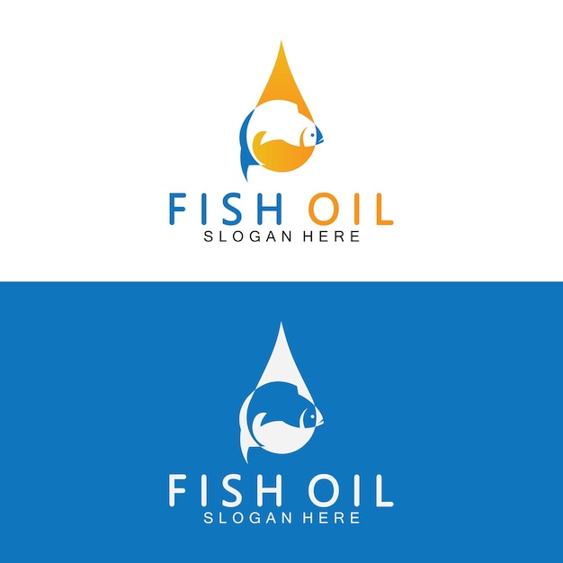 Fish oil logo vector illustration template