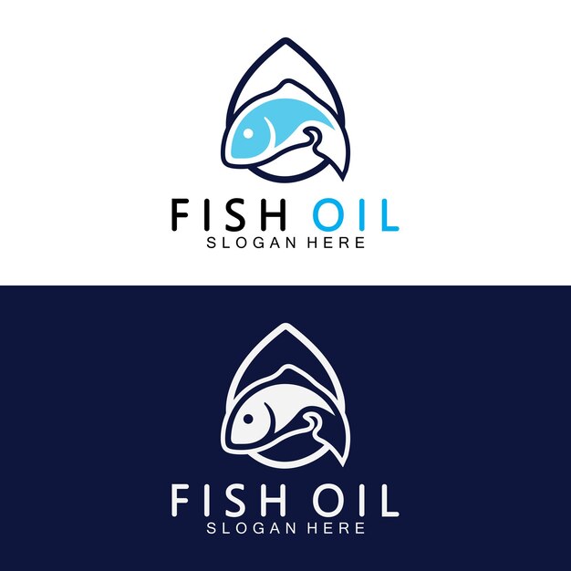 Fish oil logo vector illustration template