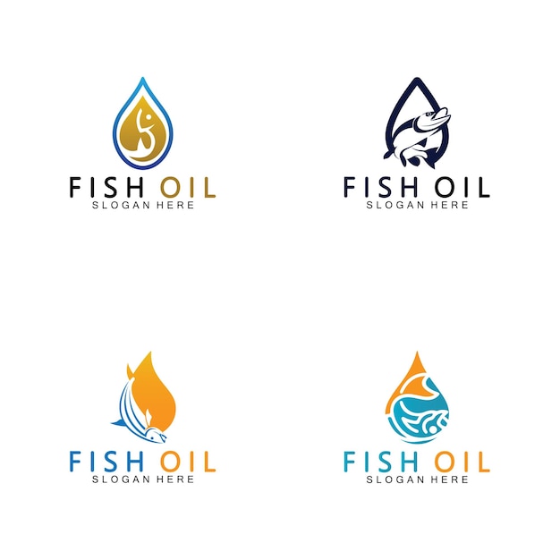 Fish oil logo vector illustration template