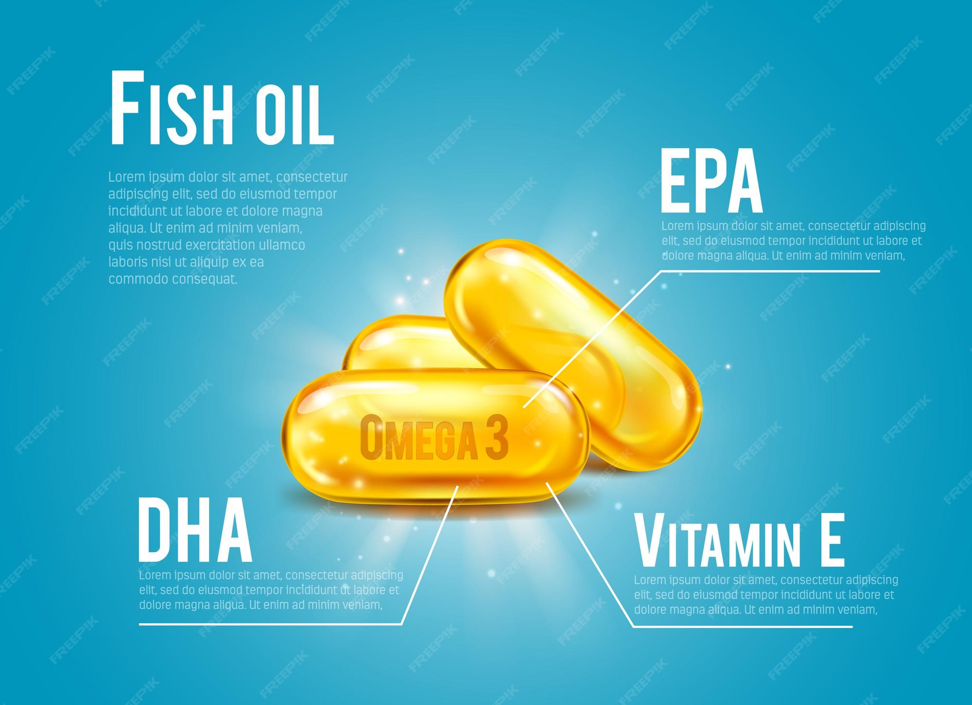 Premium Vector Fish oil pills content infographics with omega 3 fatty