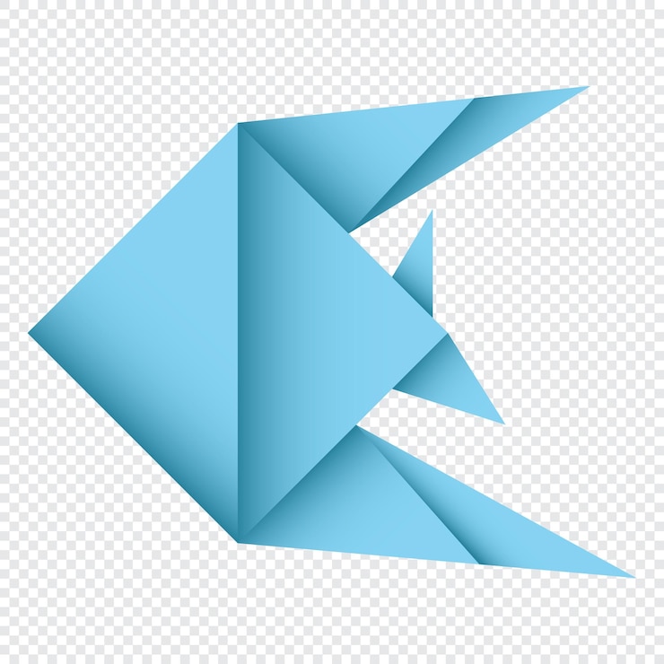 Vector fish origami abstract fish origami logoontwerp dierlijke origami papier origami vectorillustratie