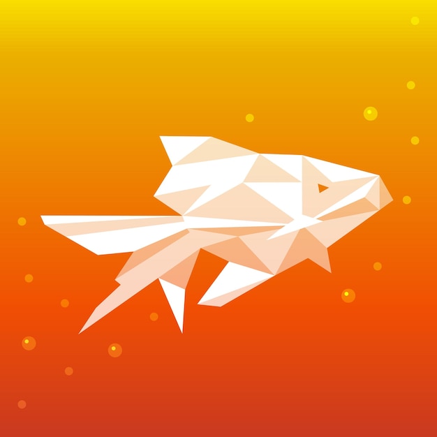 Fish in a polygonal style on a bright yellow background