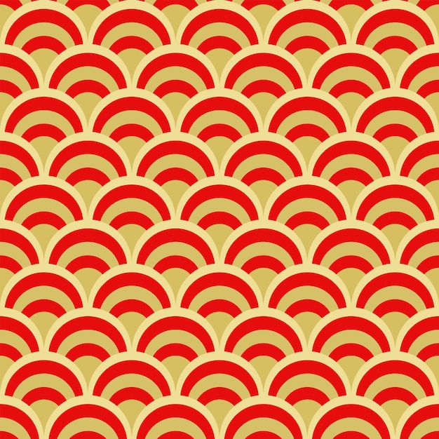 fish scale abstract geometric seamless pattern colorful circles nostalgic asian retro background
