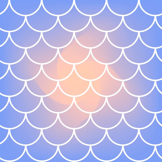 Vector fish scale and mermaid background