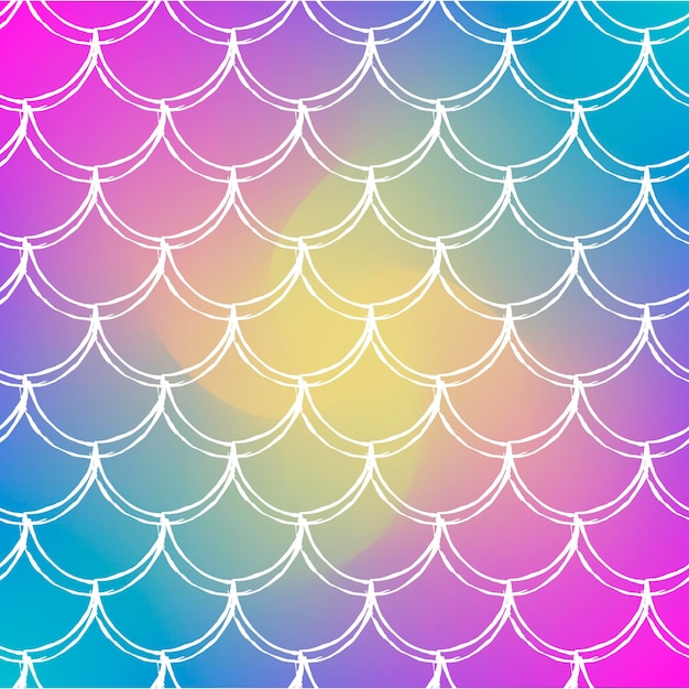 Vector fish scale and mermaid background