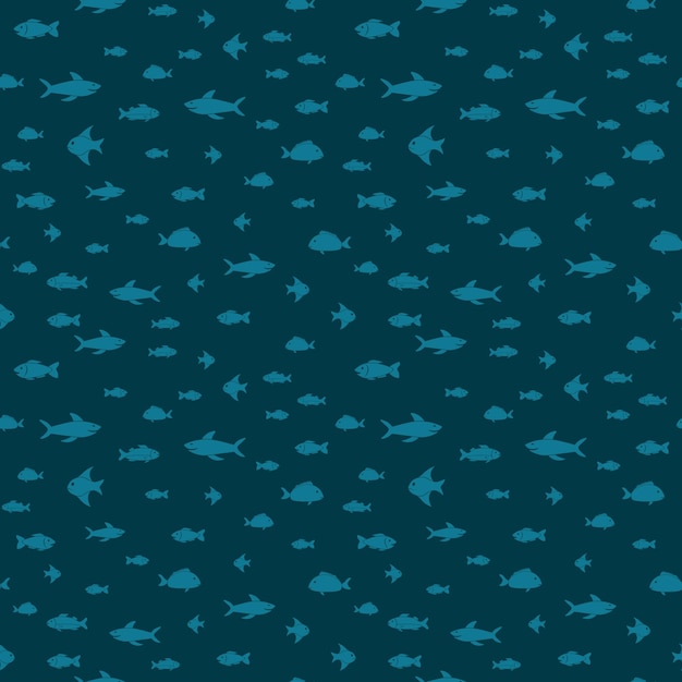 Fish Seamless Pattern Background Vector illustration backdrop