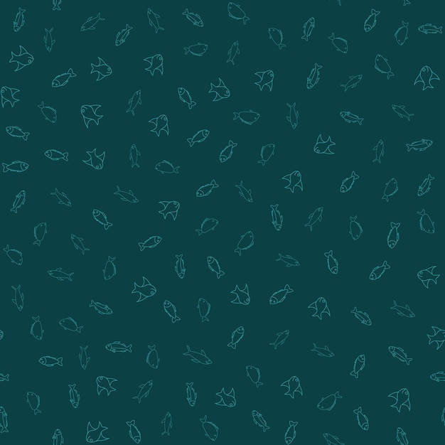 Fish Seamless Pattern Background Vector illustration backdrop