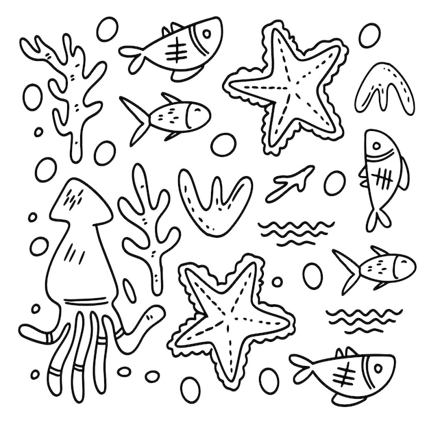 Vector fish set bundle vector design