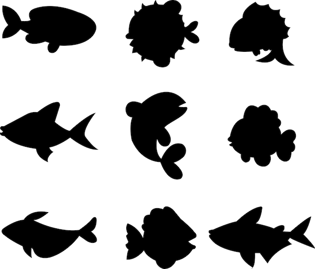 Vector fish sillhoutee