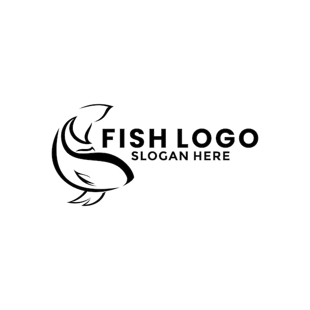Fish simple Logo icon vector fish line illustration logo template