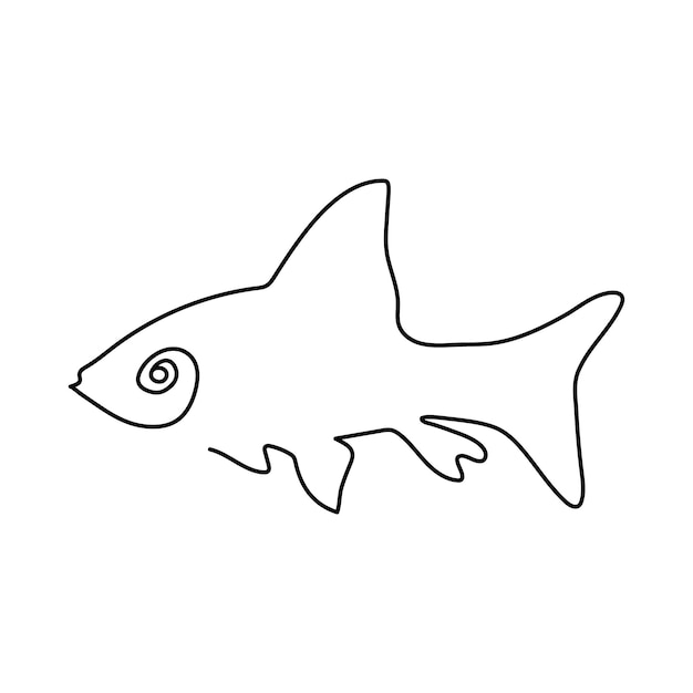 Fish single line artContinuous line draw design vector graphic illustration