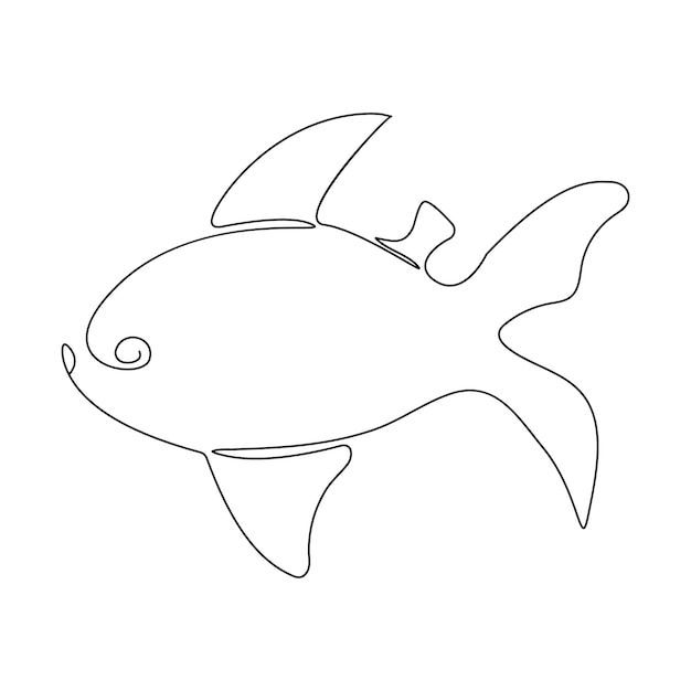 Fish single line artContinuous line draw design vector graphic illustration