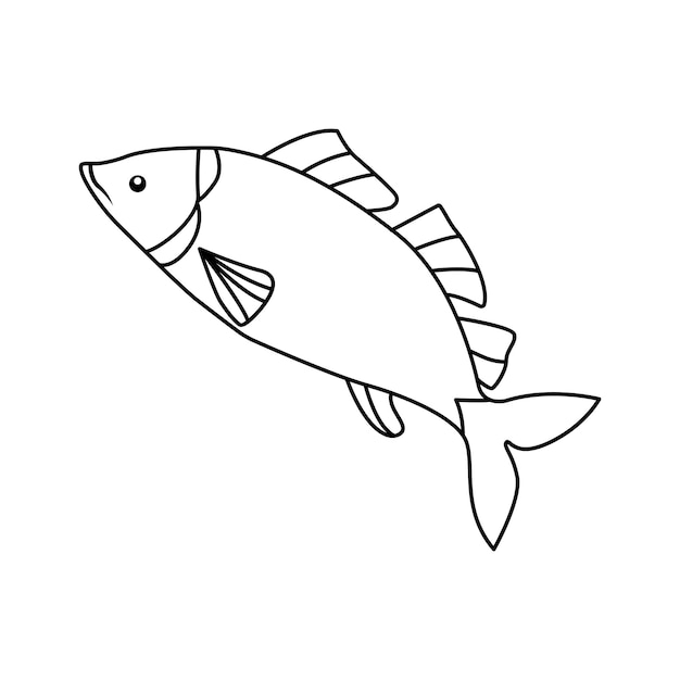 Fish single Line Drawing vector illustration