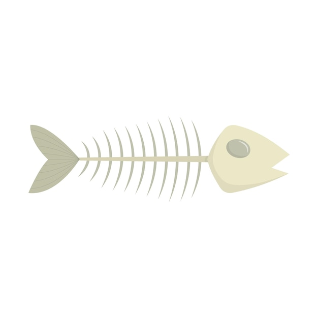 Illustrazione vettoriale di scheletro di pesce isolata