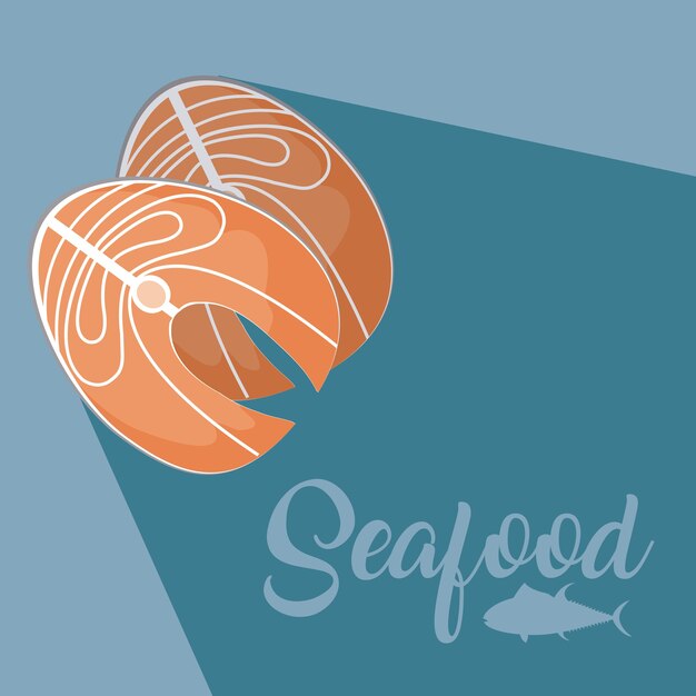 Fish steak salmon food vector illustration graphic design