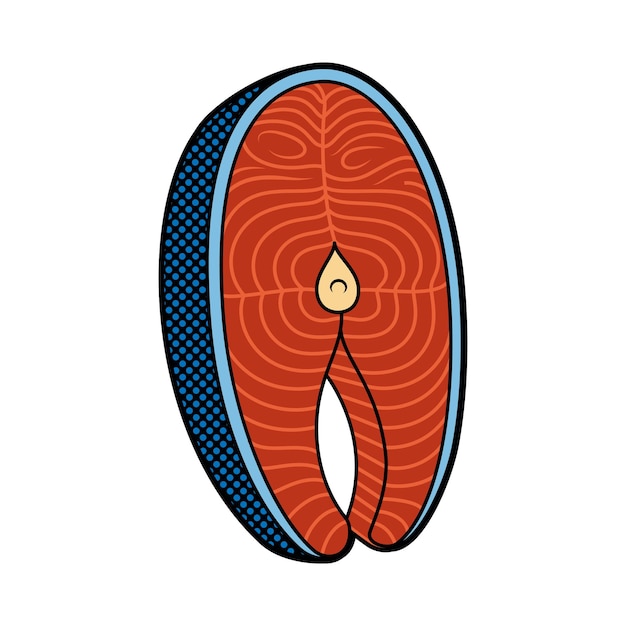 白い背景で隔離の魚ステーキベクトルイラスト