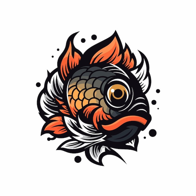 Fish surrounded by flowers in illustration perfect for a natureinspired brand