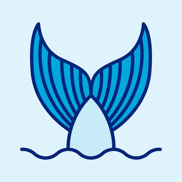 Premium Vector  Fish tail blue vector icon illustration mermaid