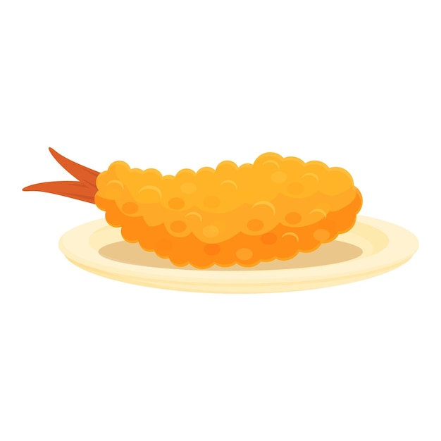 Vector fish tempura icon cartoon vector fried shrimp cuisine tasty