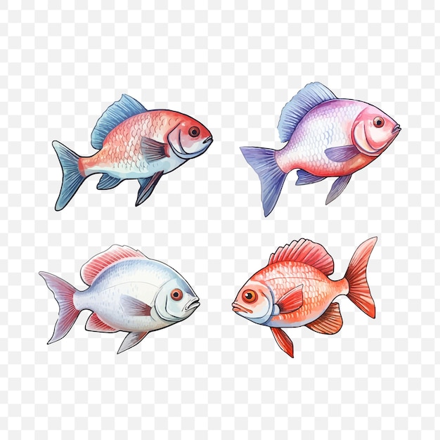 Fish transparency vector graphic element