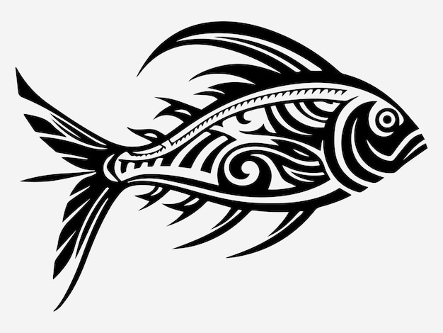 Fish tribal tatoo