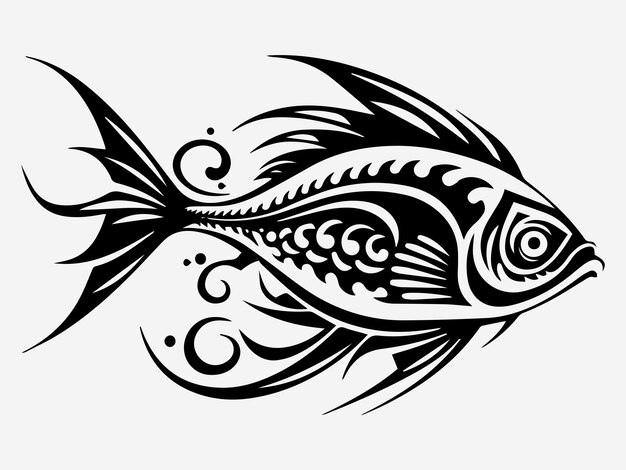 Fish tribal tatoo