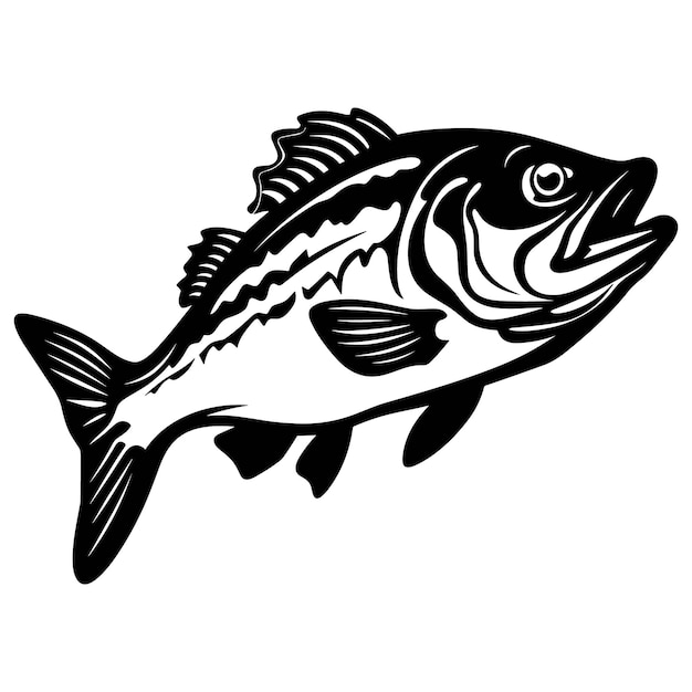Illustrazione di nero vettoriale di pesce
