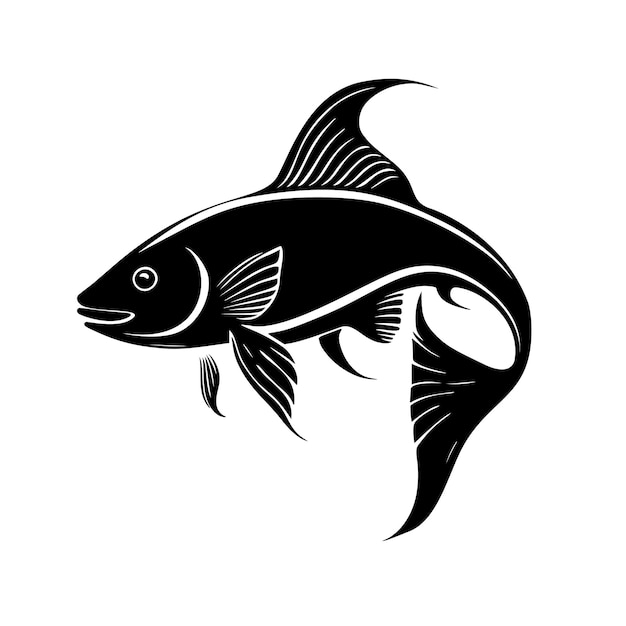 Символ рыбного вектора Морская еда Символ фермы Элемент логотипа
