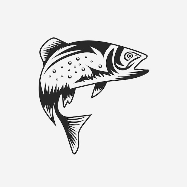 Fish vector illustration on white background.