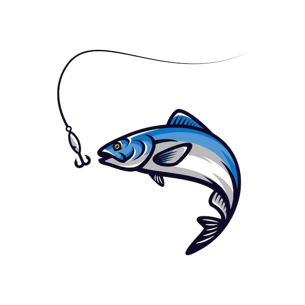 Fish vector mascot icon illustration