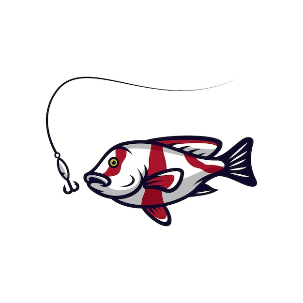 Vector fish vector mascot icon illustration